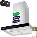 Ciarra CBCS6102 Dunstabzugshaube 60cm 650 m³/h - Touch Control & Wifi - 4 Geschwindigkeiten - Abluft- und Umluftbetrieb mit Aktivkohlefilter CBCF003 - Edelstahl