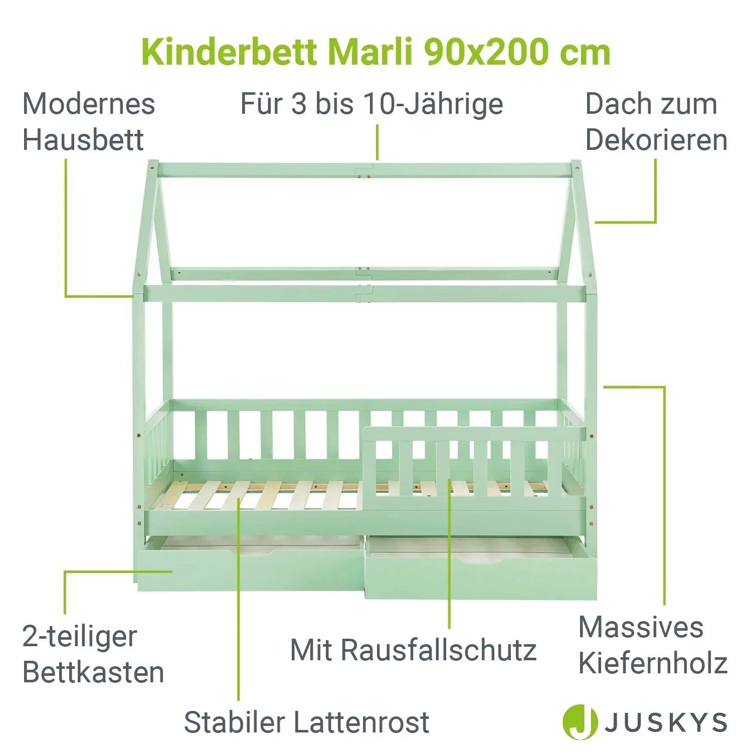 2026 Cama infantil Marli 90 x 200 cm con cajones de almacenamiento