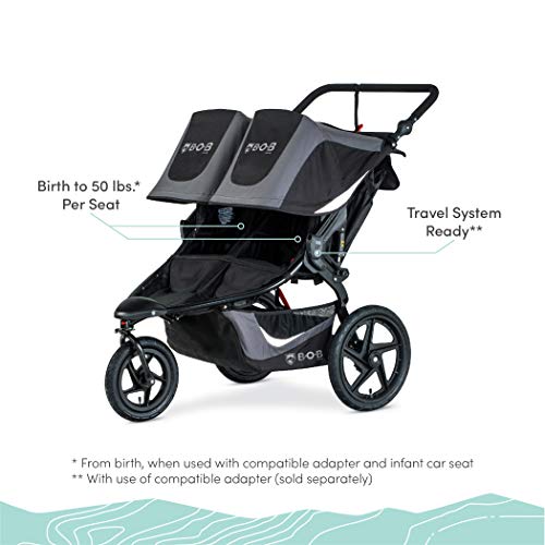 2025 BOB Gear Revolution Flex 3.0 Duallie Doppel-Kinderwagen, Graphite Black