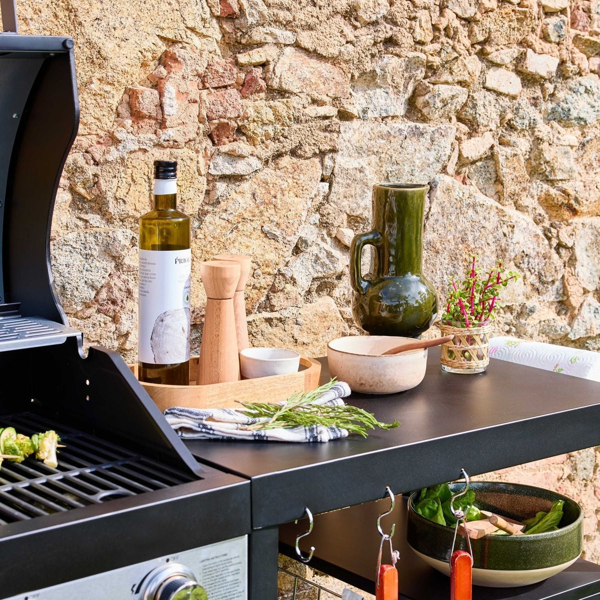 Barbacoa 4 Quemadores, Cocina Exterior, Negro