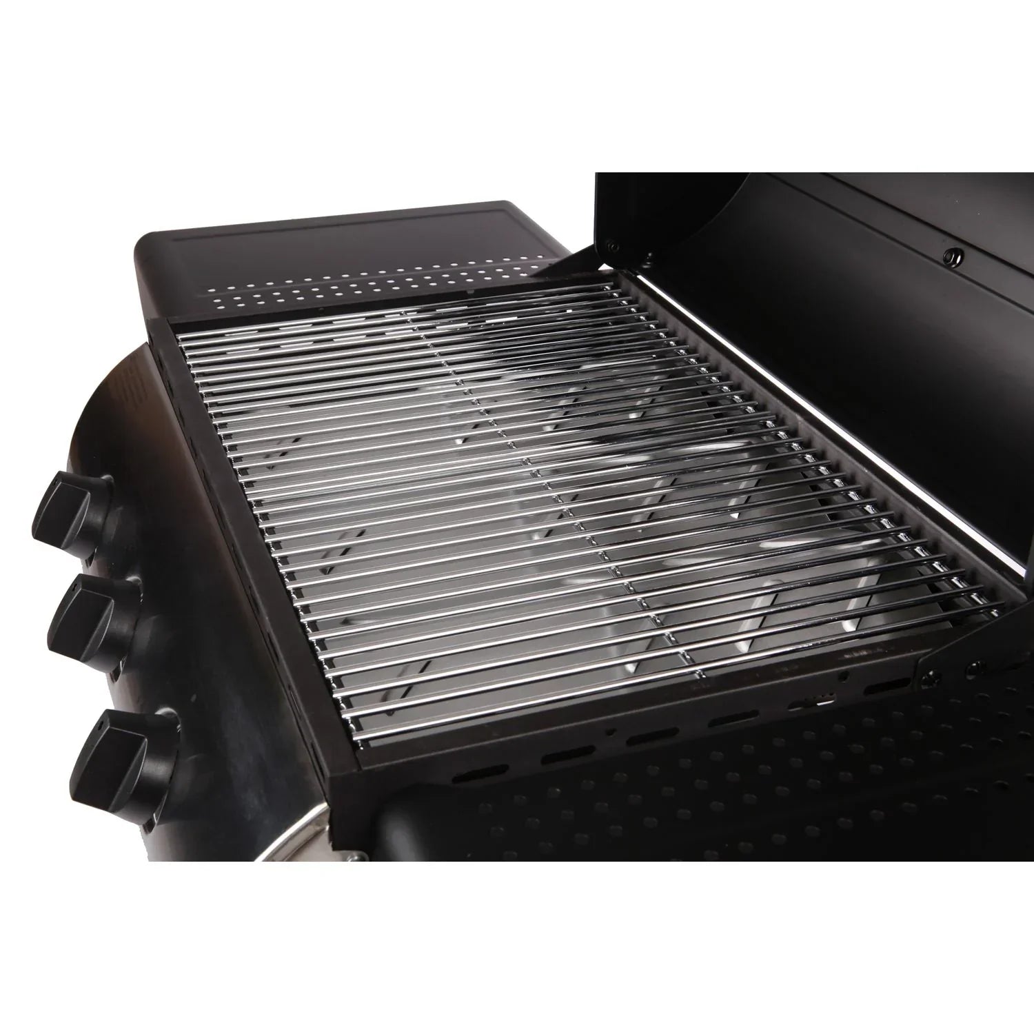 Lofoten - Gasgrill für den Außenbereich 3 Brenner 8,4 kW auf Rädern mit Deckel, 2 verchromte Stahlroste, 2 Seitenablagen, 1 unterer Ablageboden und Thermometer - Schwarz