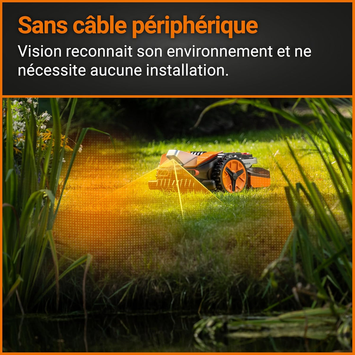 WORX Landroid Vision M550 WR205E Robot cortacésped para Jardines de hasta 550 m² – Robot cortacésped Inteligente sin Cable de limitación – WiFi y Bluetooth – prevención Activa de obstáculos con