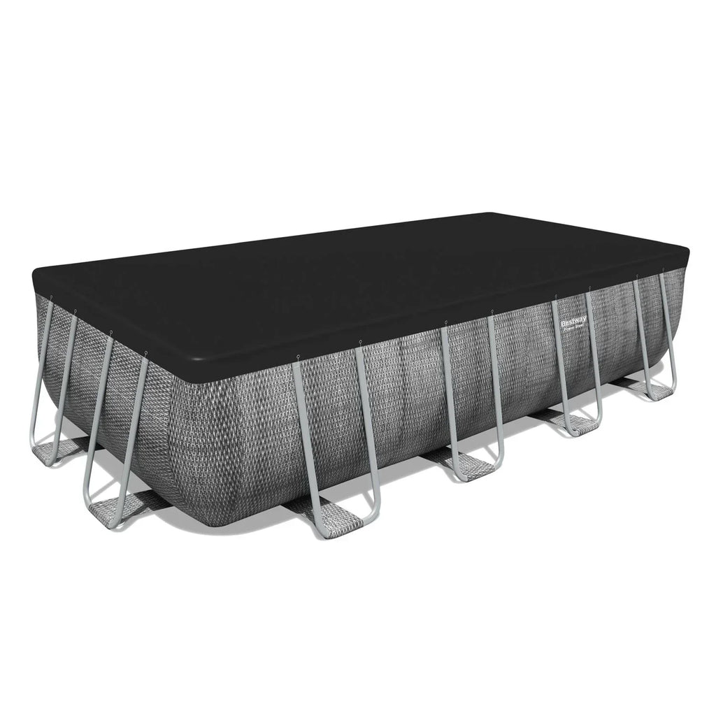 Piscina Desmontable Tubular Bestway Power Steel Ratán 549x274x122 Cm Con Depuradora Cartucho 5.678 L/h Con Cobertor Y Escalera