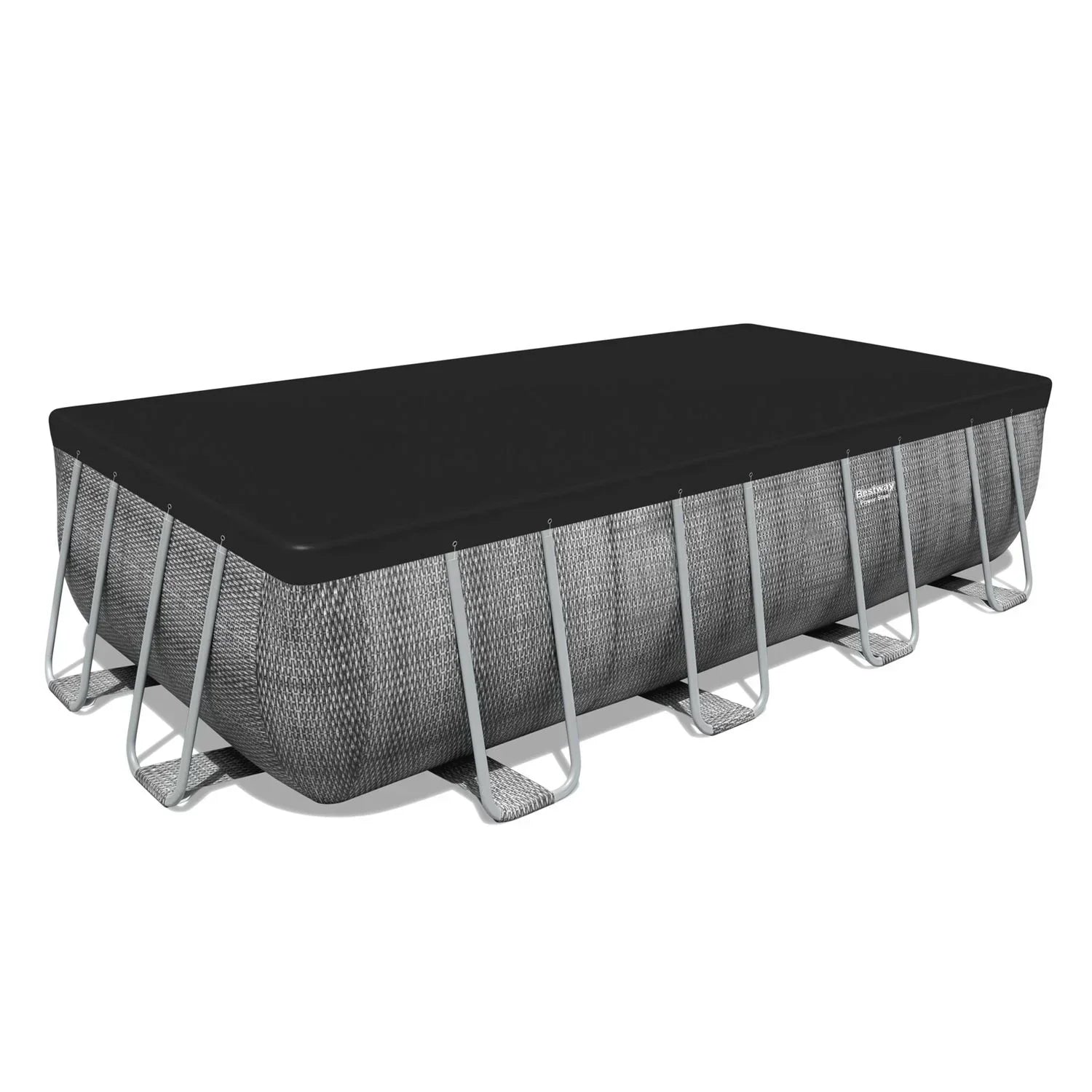 Piscina Desmontable Tubular Bestway Power Steel Ratán 549x274x122 Cm Con Depuradora Cartucho 5.678 L/h Con Cobertor Y Escalera
