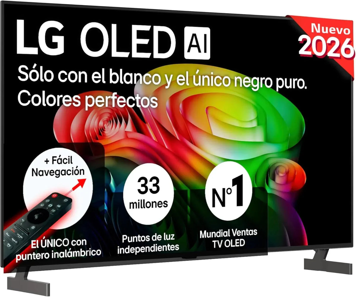 LG OLED65C54LA - TV 65", OLED EVO 4K, Smart TV AI C5, WebOS 25, Super Upscaling, Dolby Vision and Dolby Atmos, AMD FreeSync, Alexa/Google Assistant, Black