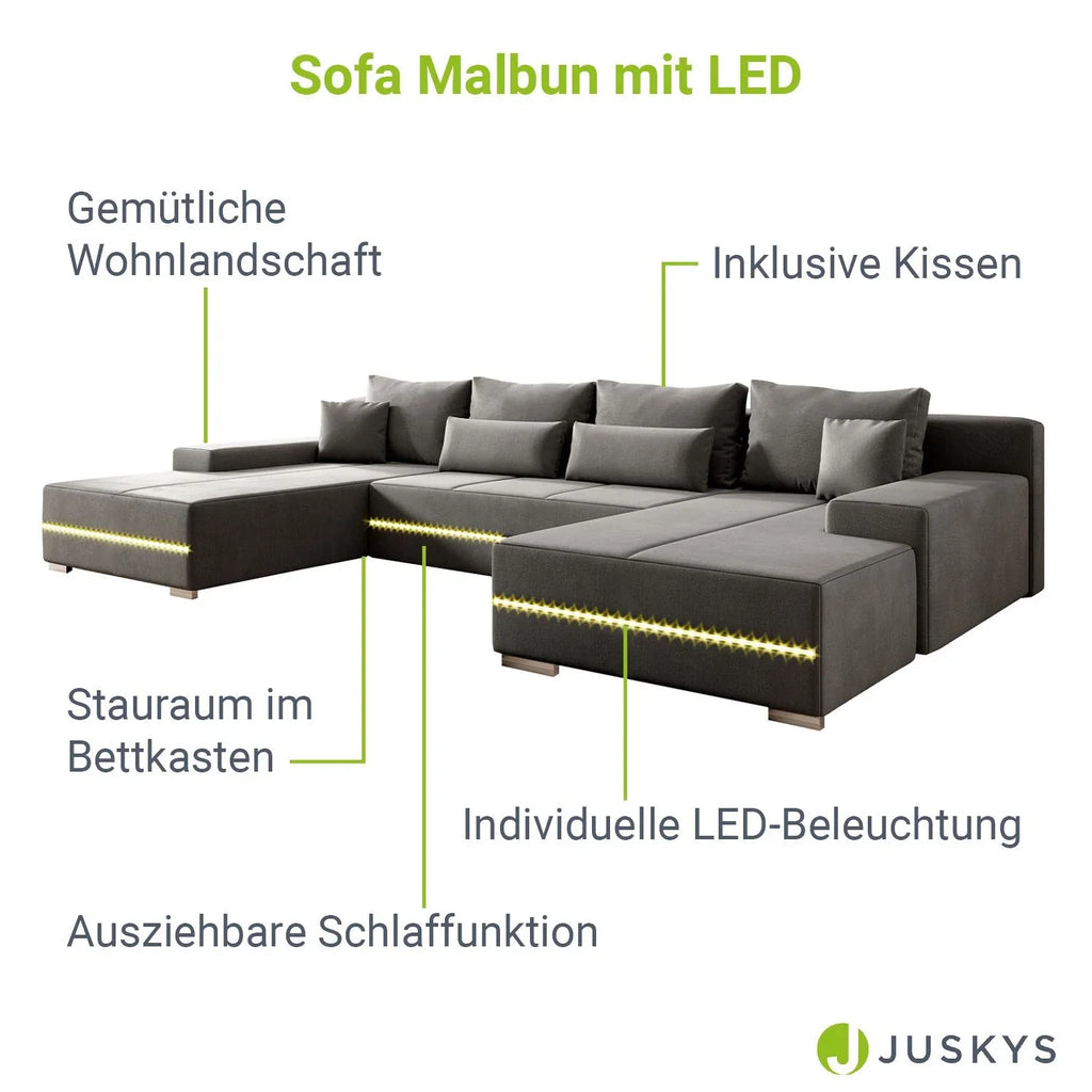 2025 Ecksofa Malbun mit LED-Beleuchtung