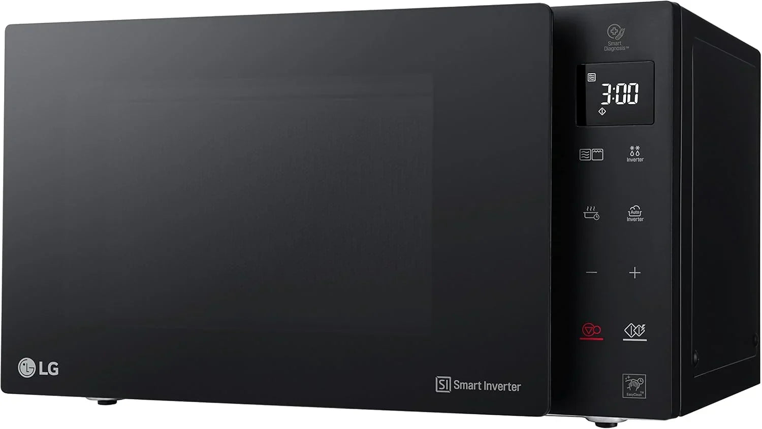LG MH6535GIS Mikrowelle mit   Inverter Technologie & Quarz Grill, 25 Liter Kapazitt, 1000 W, Automatikprogramme, einstellbare Leistungsstufen für optimales Garen und EasyClean-Funktion, Schwarz
