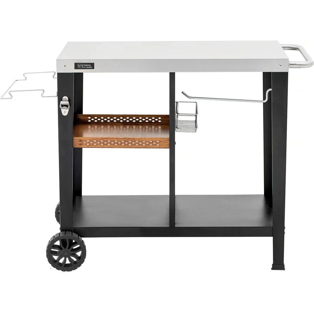 Grill-Servierwagen "Gelia" 117 x 59 cm - Edelstahl - Schwarz