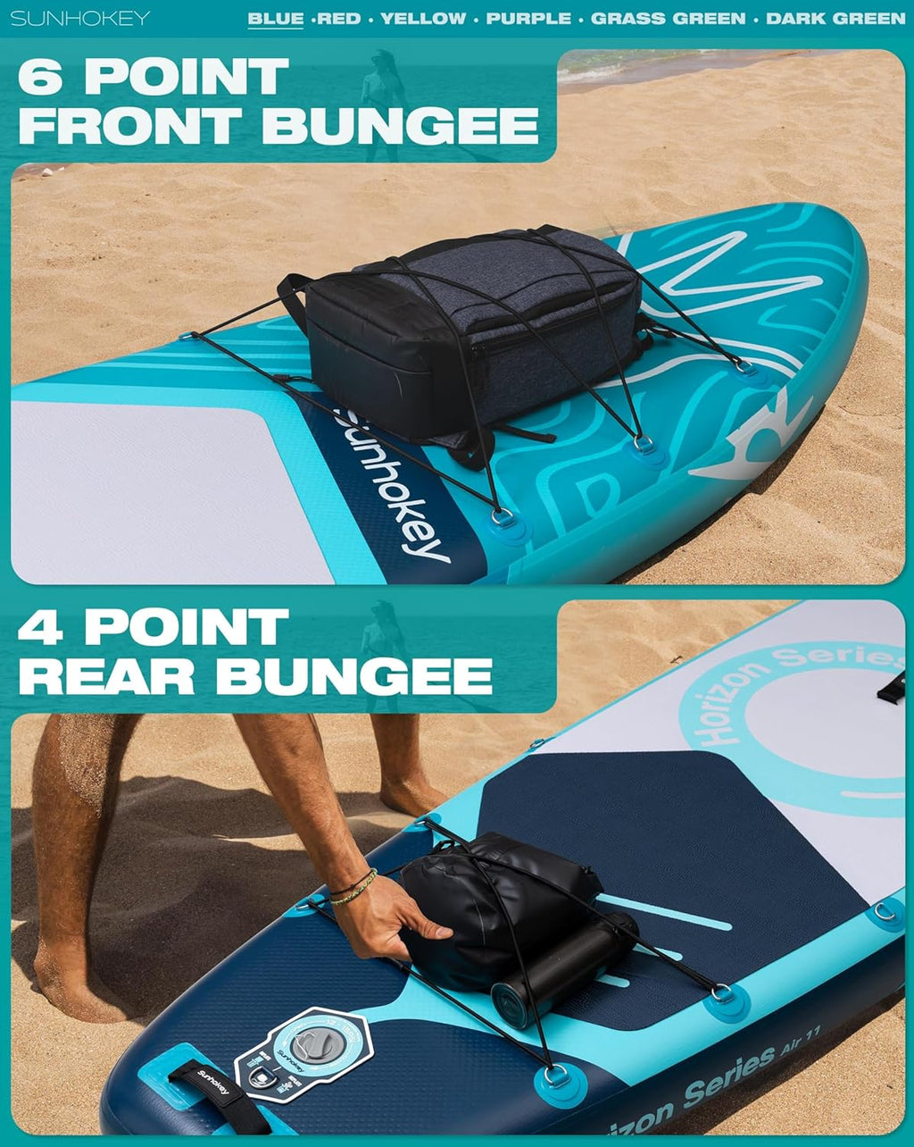 Aufblasbares Paddleboard 335 cm mit Premium-Zubehör, verstellbarem Paddel, Handpumpe, Tragetasche. 335 x 86 x 15 cm, trägt bis zu 181 kg