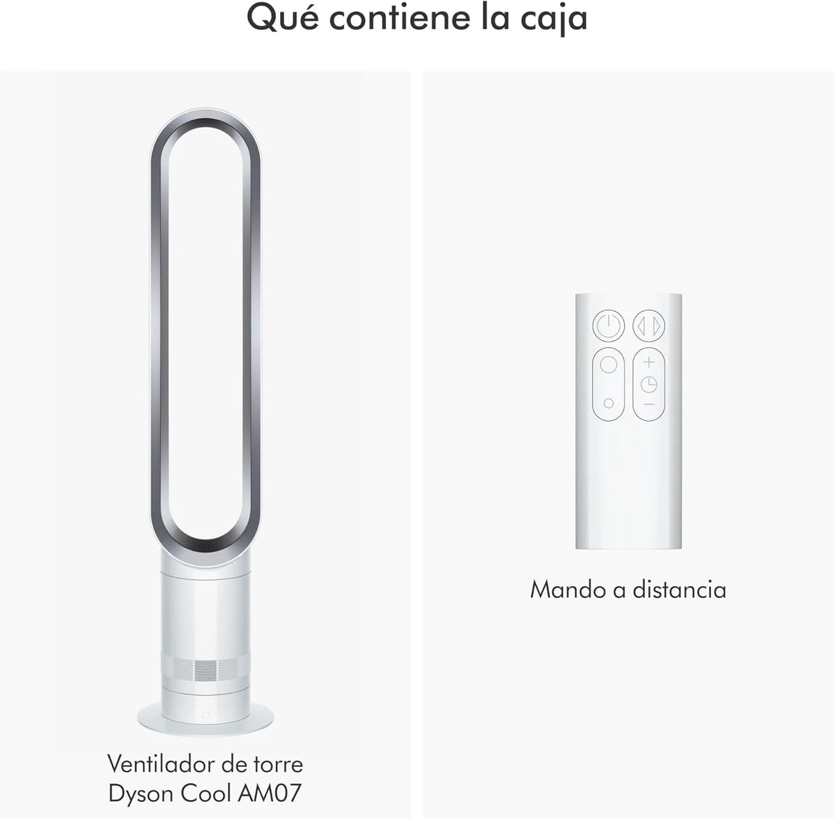 Cool™ Ventilador de torre (AM07) Air Multiplier™, ventilador sin aspas potente con tecnología Air Multiplier™ (Blanco/Plata)