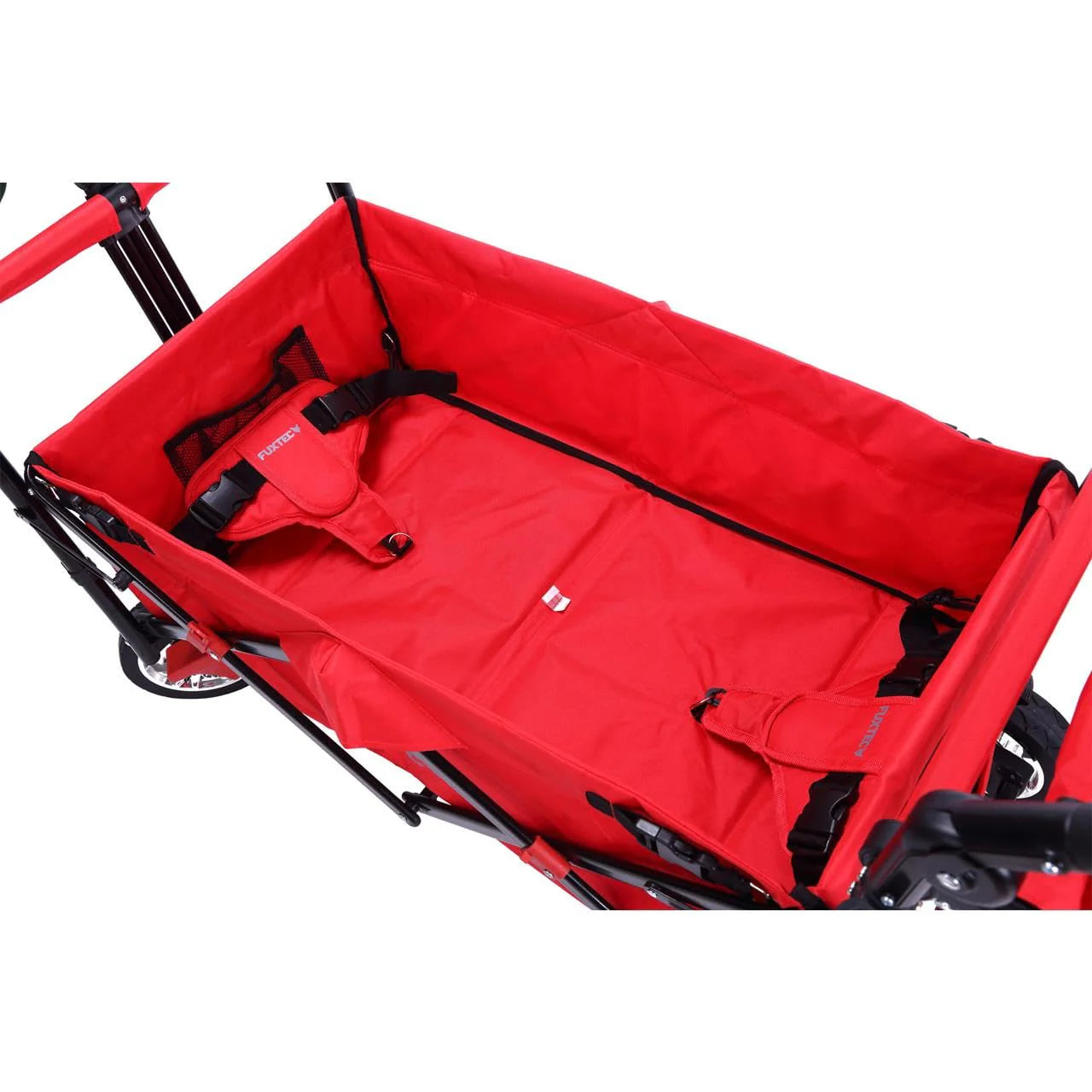 Bollerwagen FUXTEC FX-CT700, Carro Plegable Gris para el Transporte de niños, Ciudad, Campo, Playa o montaña - con Capota Anti-UV, asa de Empuje, Freno de Mano Delantero y Trasero, El Original