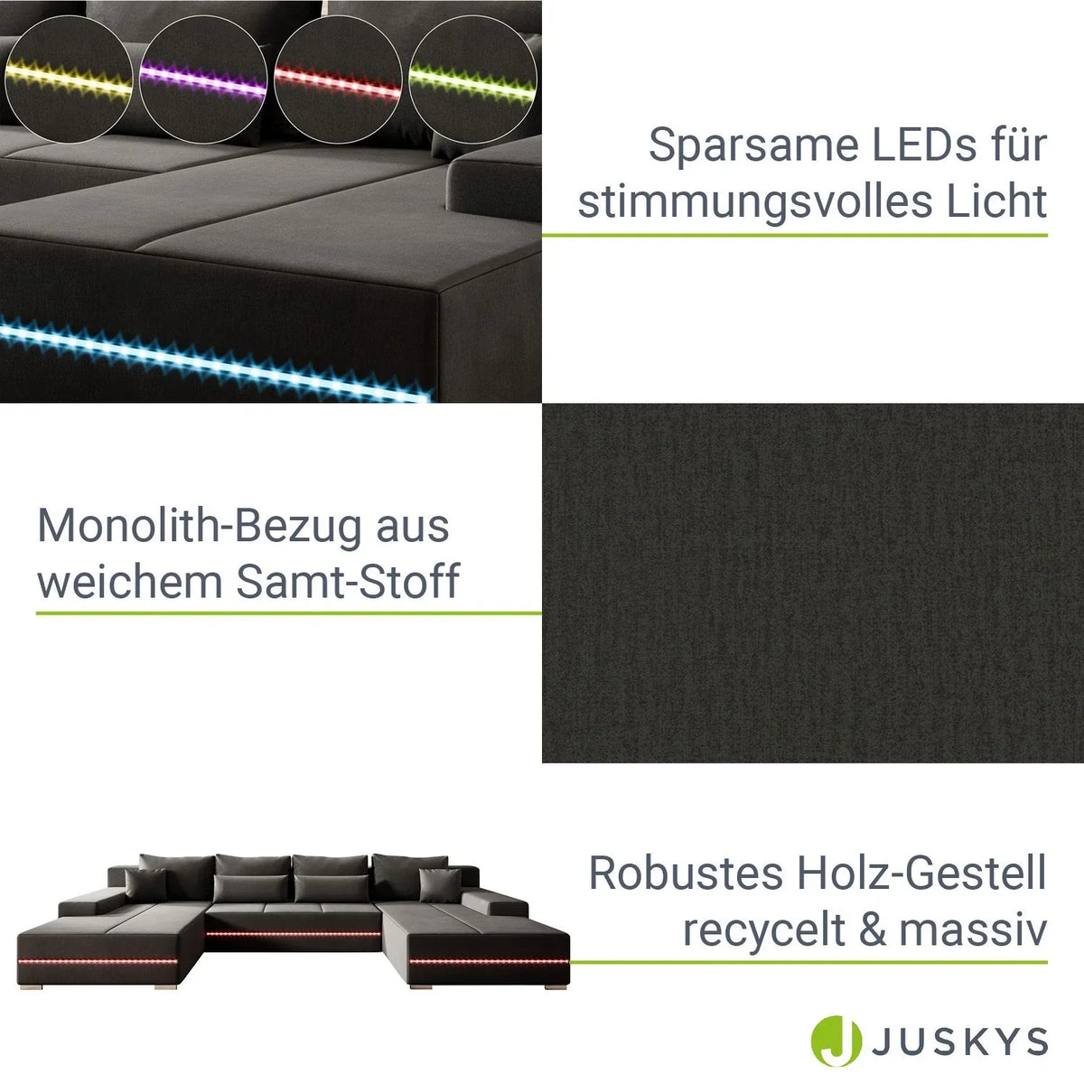 2025 Ecksofa Malbun mit LED-Beleuchtung
