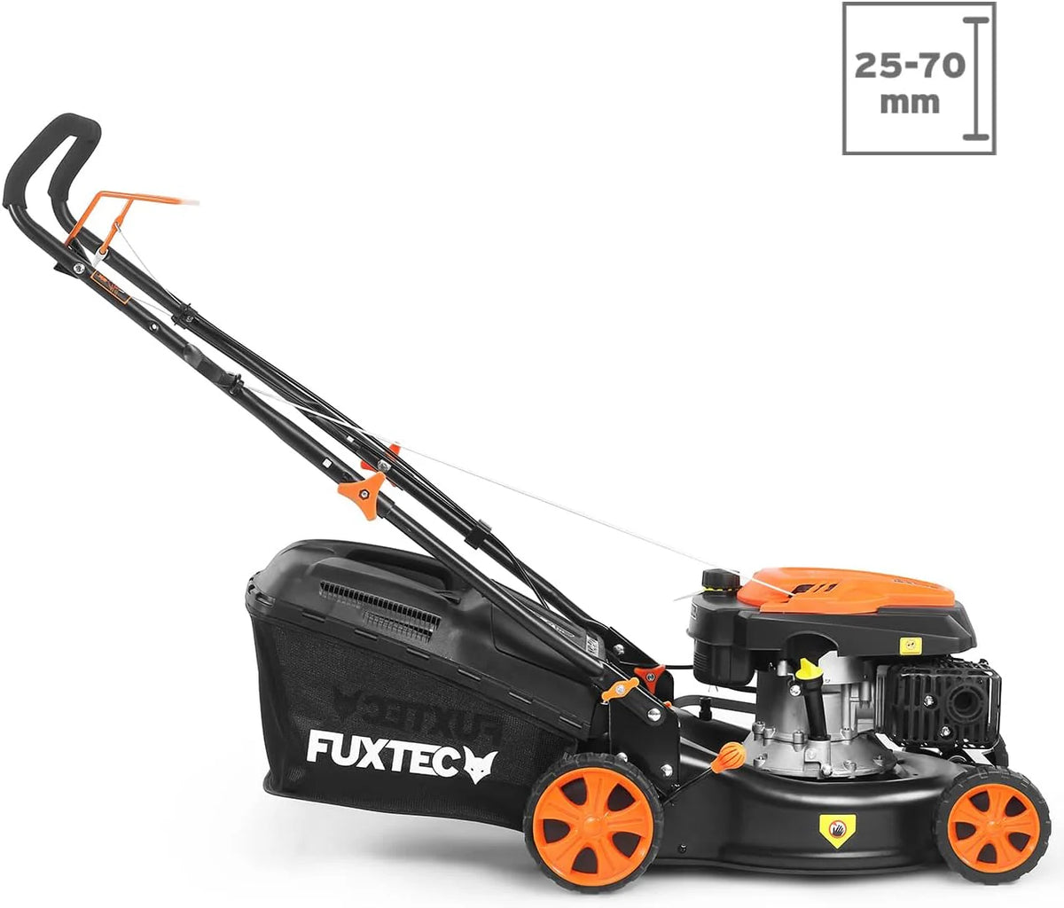 Cortacésped de Gasolina FUXTEC FX-RM4646ECO 46cm de Anchura de Corte - Potente Motor de Gasolina de 146cc Easy Clean 3en1 2,6KW Mulching recogedor de Hierba 50L