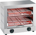MBH - Tostadora industrial eléctrica 2 pisos INOX para HOSTELERÍA. Horno tostador de pan profesional para bar y restaurante.