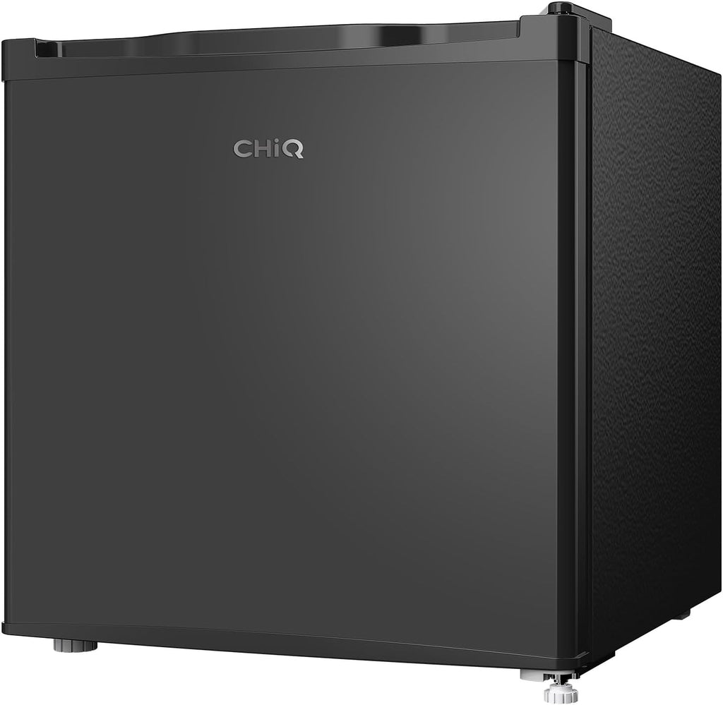 CHIQ Frigorífico Minibar capacidad 46L, Compresor incorporada, Botellero y Compartimiento Congelador, Control de Temperatura regulable, Bajo Nivel de ruido, Puerta Reversible, Color Negro
