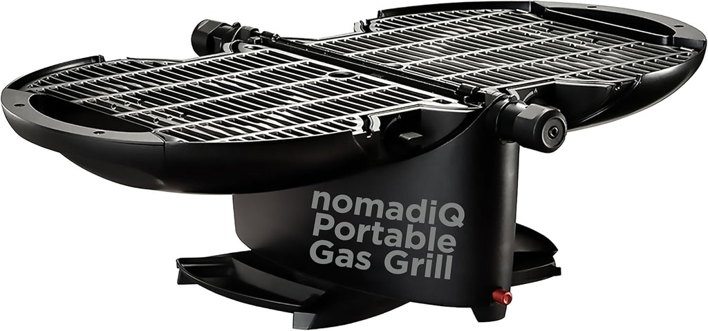 NOMADIQ Tragbarer Propangasgrill | Kleiner, kompakter und leichter Tischgrill | Perfekt für Camping, Heckklappenpartys, Kochen im Freien, Wohnmobile, Boote, Reisen (Grill)