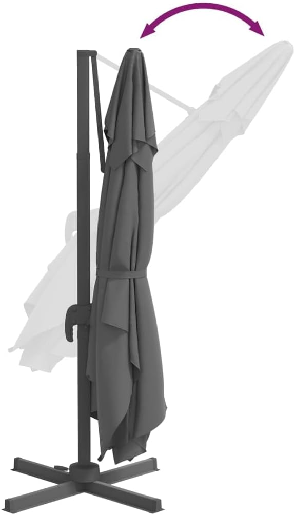 LED-Ampelschirm Anthrazit, 400 x 300 cm
