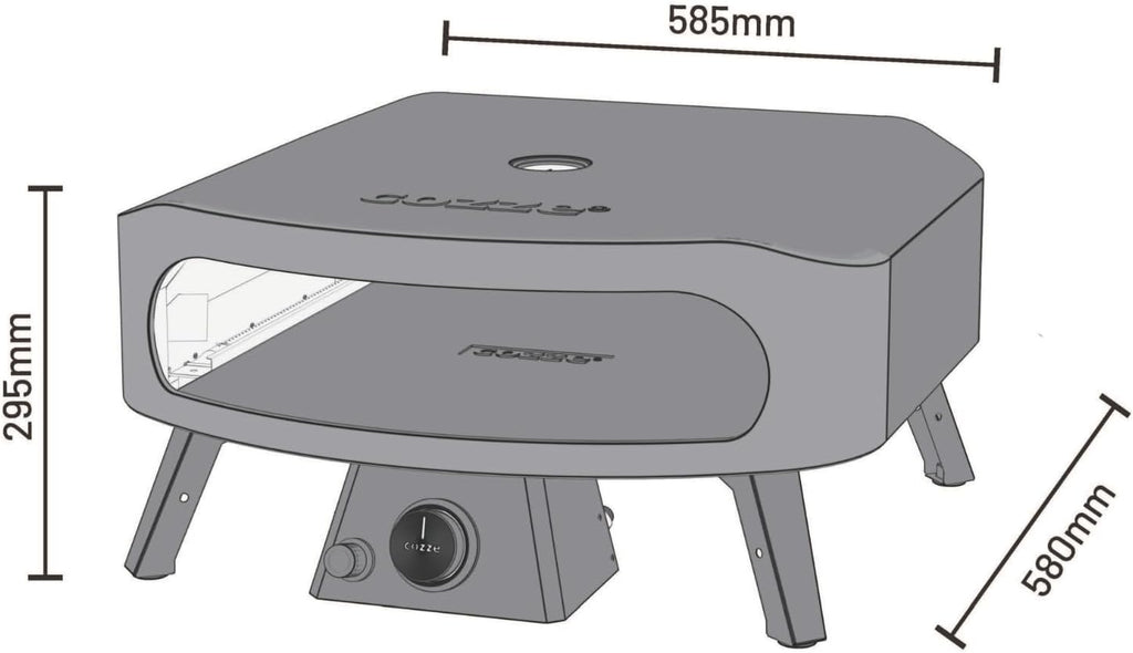 COZZE Gas-Pizzaofen 17 Zoll – Großer Outdoor-Pizzaofen (50 mbar) – Pizzaofen mit Regler für Familienpizza