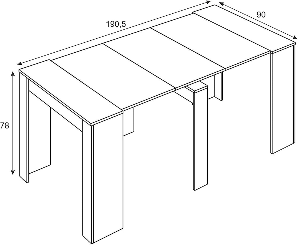 Mobelcenter - Mesa de Comedor Consola Extensible, Mesa para Salón recibidor o Cocina, Mesa Fuelle Extensible, Color Cemento (1127)