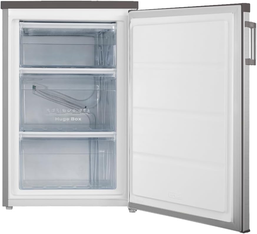 Svan Gefrierschrank Inox SCV855500EX. 85 Liter Fassungsvermögen, wechselbarer Türanschlag, geringe Geräuschentwicklung, Energieeffizienzklasse E