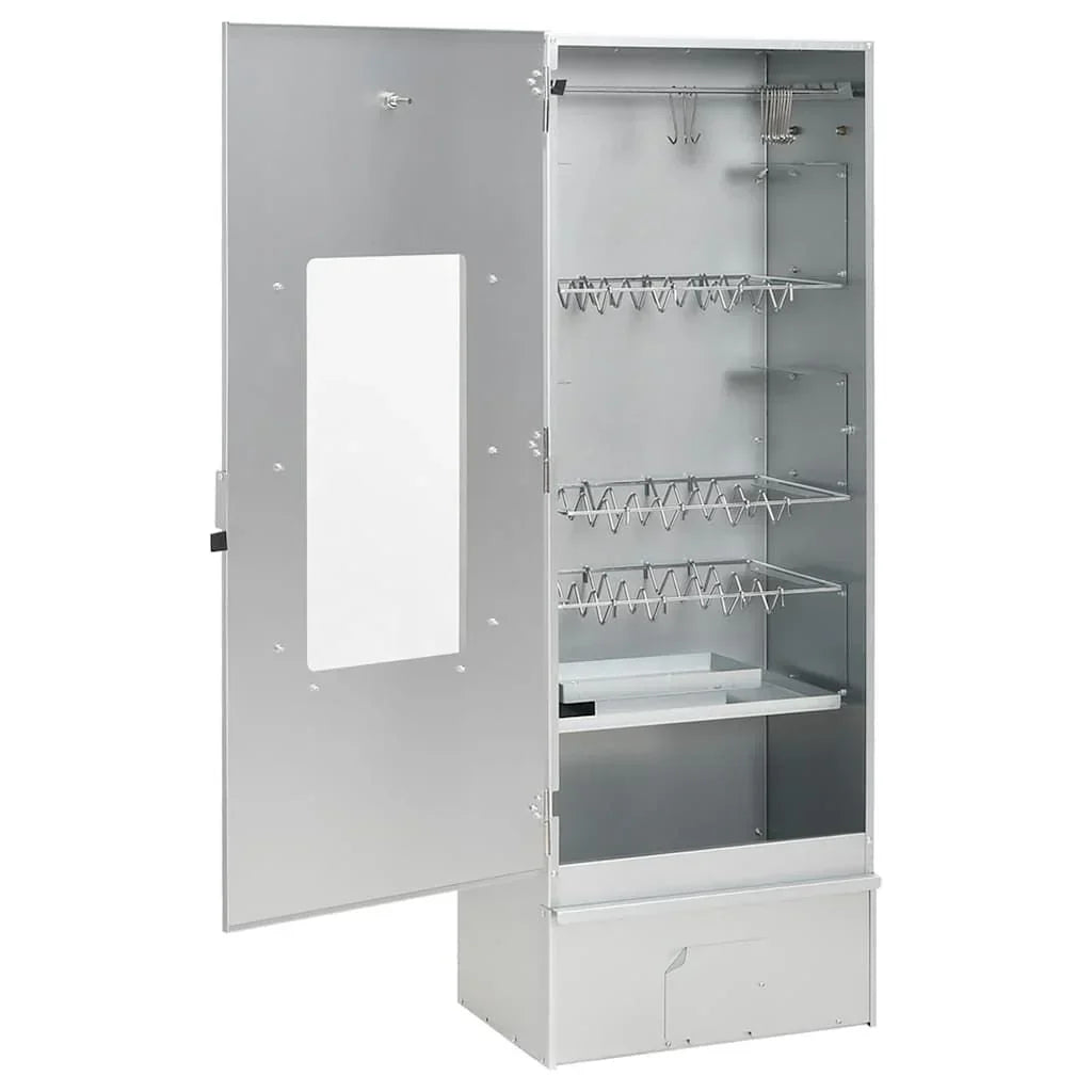 Horno Ahumador De Barbacoa Con Mesa Acero Galvanizado Vidaxl