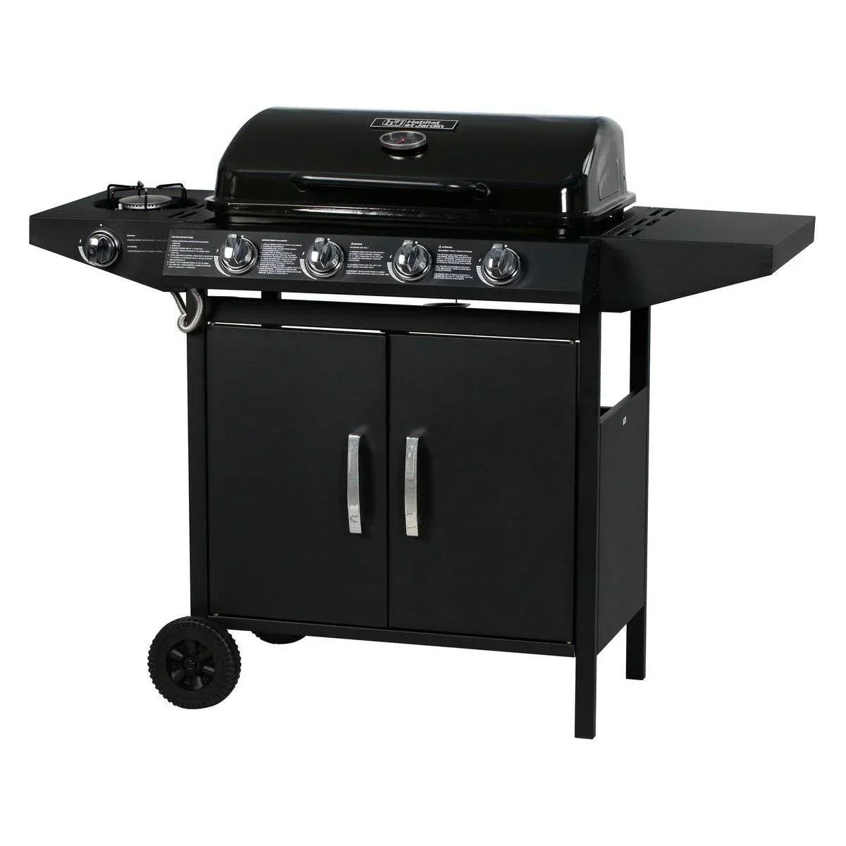 Gasgrill "Festa 5" – 5 Brenner (1 Seitenkocher) – 12,9 kW – Schwarz