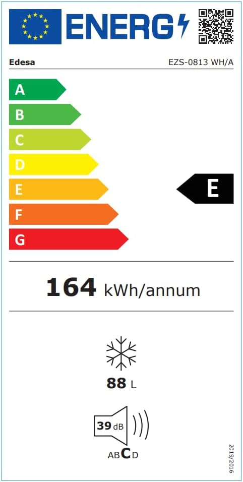 Edesa Gefrierschrank horizontal EZS-0813 WH/A Auftischgerät homogene Kühlung mechanische Temperaturregelung 3 Schubladen und wechselbarer Türanschlag integrierter Griff Breite 55,3cm Farbe Weiß