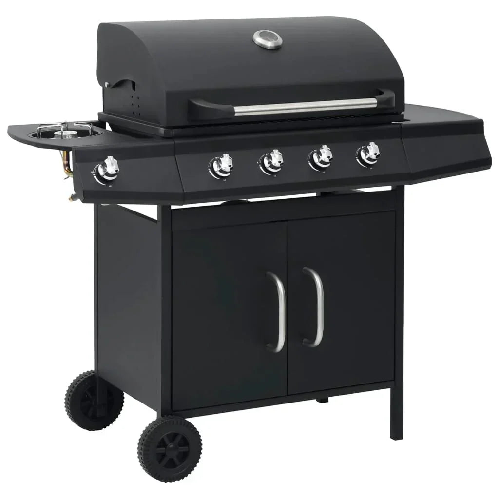 VidaXL Gasgrill mit 4+1 Brennern Schwarz