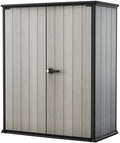 Keter High Store Plus- Cobertizo de jardín Exterior, 1400L, Color Gris, tecnología Duotech Paredes aptas para Pintar, 170.4 x 140 x 73.6 cm
