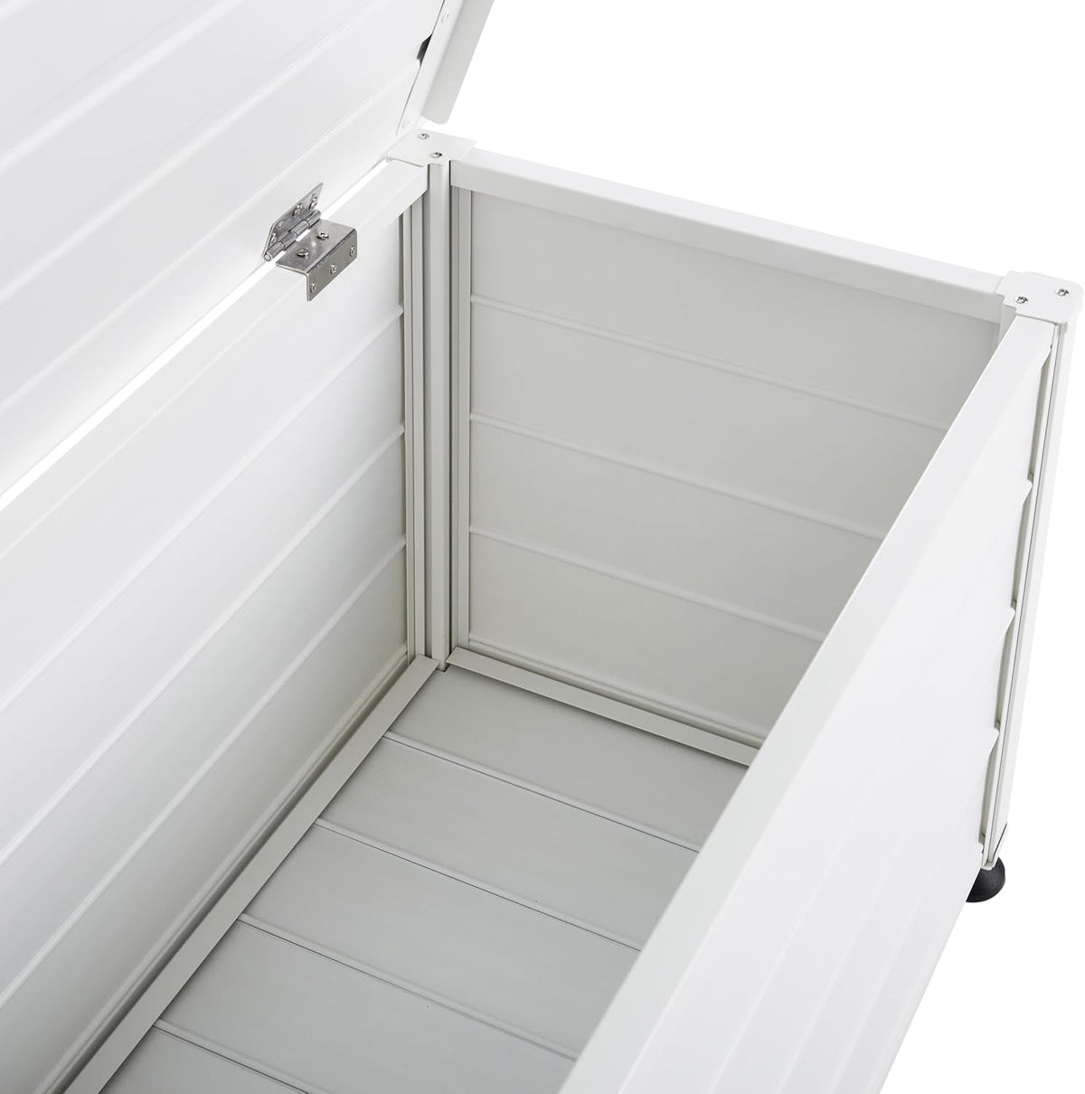 Beliani Arcón para exterior de aluminio mueble de almacenaje de jardín blanco 113 x 50 cm Campalto