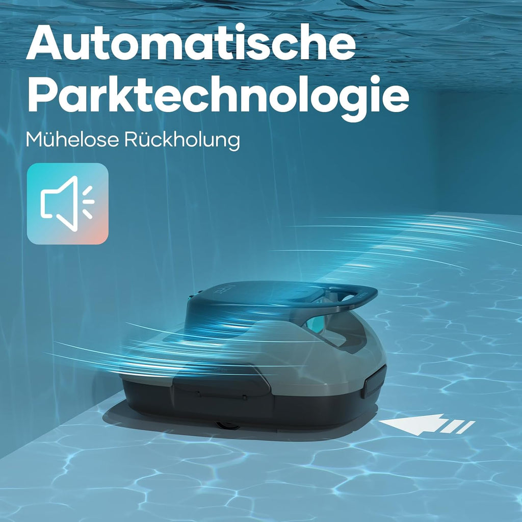 AIPER Poolroboter, Akku-Poolsauger, 90 Minuten Reinigungszeit, automatische Reinigung mit Selbstparkfunktion