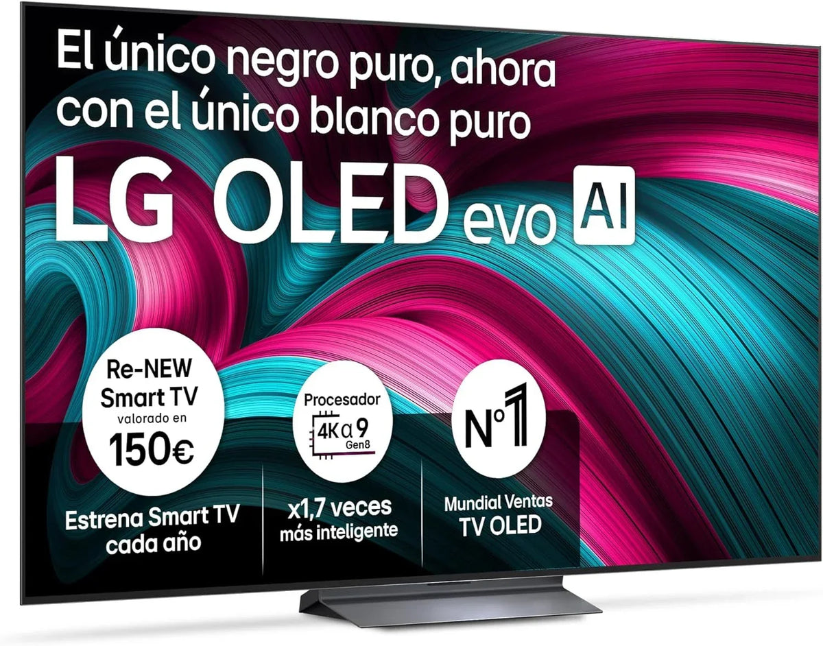 LG OLED65C54LA - TV 65", OLED EVO 4K, Smart TV AI C5, WebOS 25, Super Upscaling, Dolby Vision and Dolby Atmos, AMD FreeSync, Alexa/Google Assistant, Black