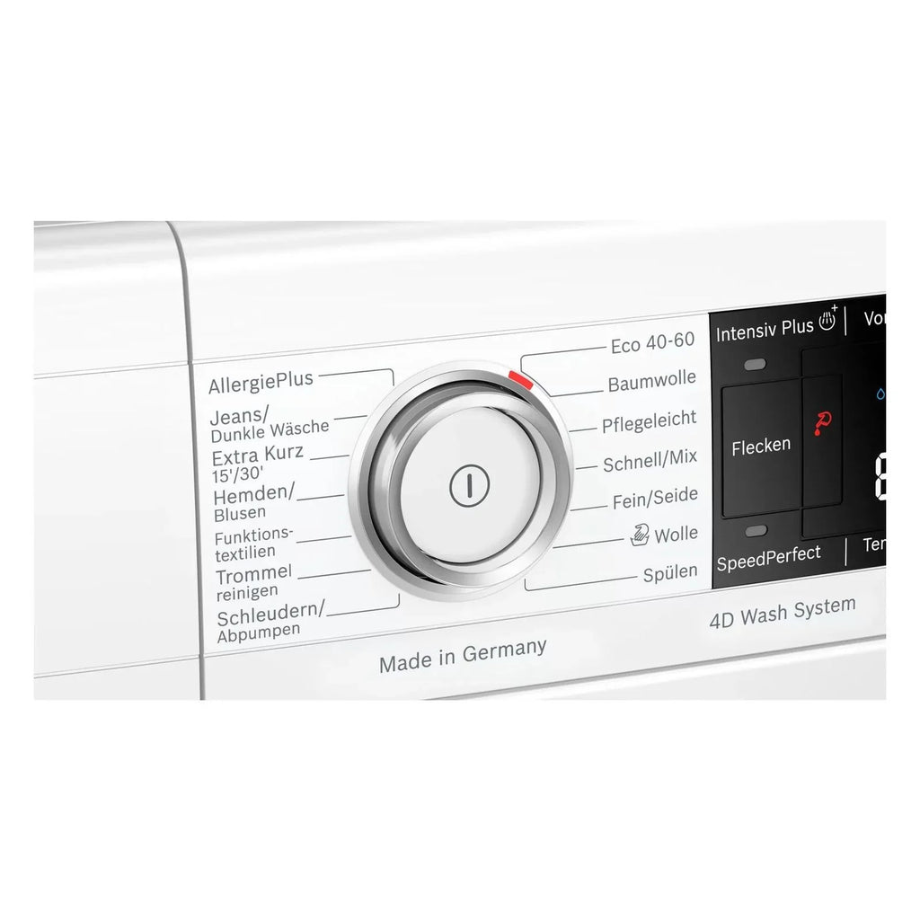 2025 Lavadora Bosch Serie 8 WAV28M93 de carga frontal 9 kg, 1400 rpm, Aluminio, Blanco