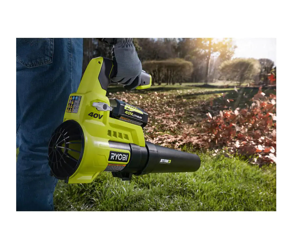 2025 Aspiradora y Soplador de Hojas Inalámbrico RYOBI RY40451BL 40V 110 MPH 525 CFM con 2 Baterías y 2 Cargadores