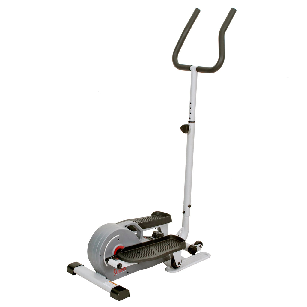 Sunny Health & Fitness Elíptica magnética compacta con manillar – stepper portátil para entrenamiento en casa, modelo SF-E3988.