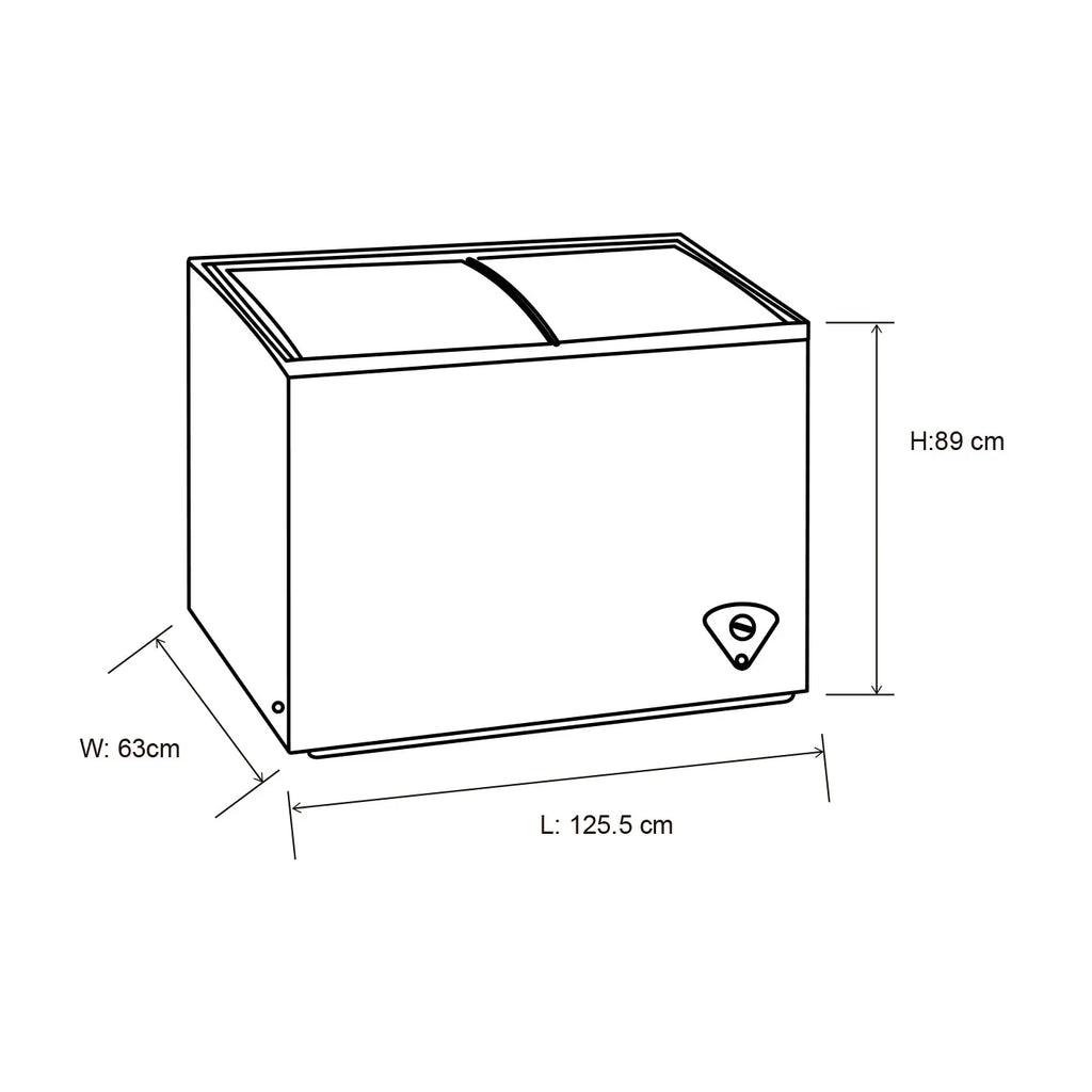 2026 Weißer Gefrierschrank 125,5x89 cm mit 254 Litern und zwei Fächern