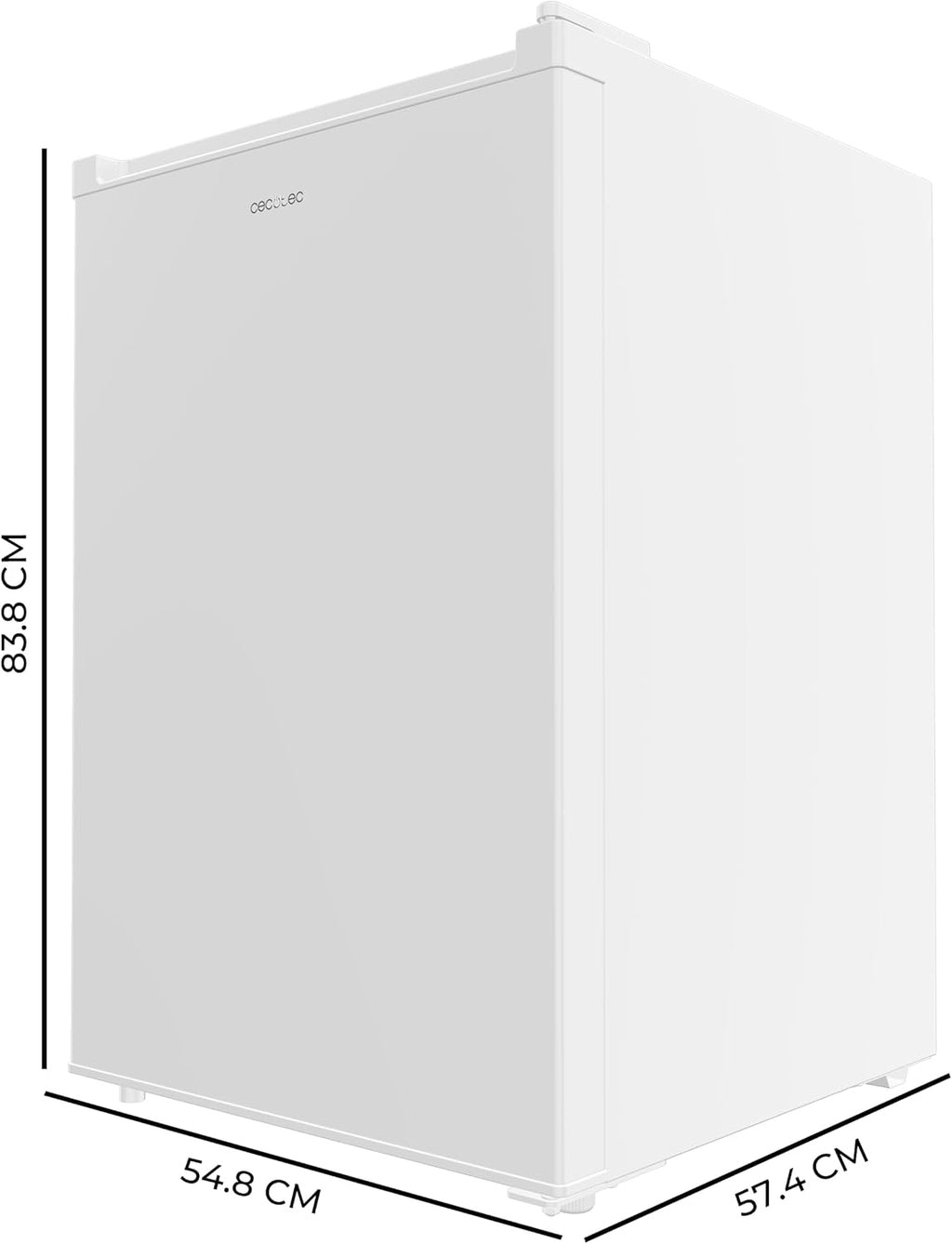Cecotec Gefrierschrank Vertikal Tischmodell 97 L Bolero CoolMarket TF 97 Weiß, Energieklasse E, Kompaktes Design, Wendetür, 3 Schubladen, Maße 55,1 x 57,5 x 83,5 cm, Farbe Weiß
