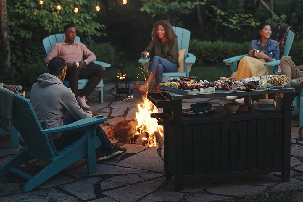 2025 Carro móvil de patio Keter Unity XL – Mesa de cocina exterior resistente a la intemperie con superficie de trabajo de acero inoxidable, espacio de almacenamiento con cerradura y accesorios