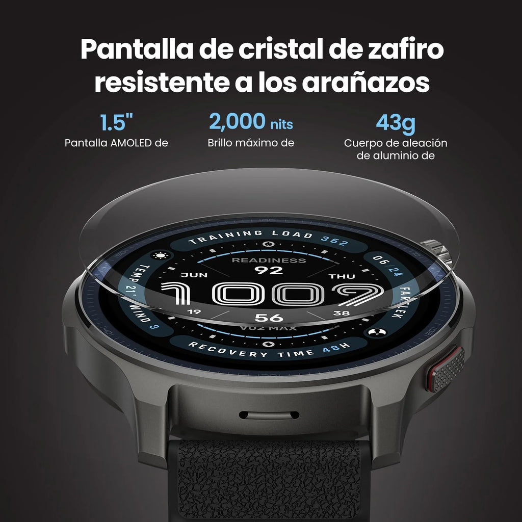 Amazfit Balance 2 Reloj Inteligente Hombre 47mm, Pantalla AMOLED 1,5" Cristal de Zafiro, smartwatch con NFC, GPS, batería de 21 días, 170+ Modos Deportivos, Hyrox, Golf, para Android y iPhone