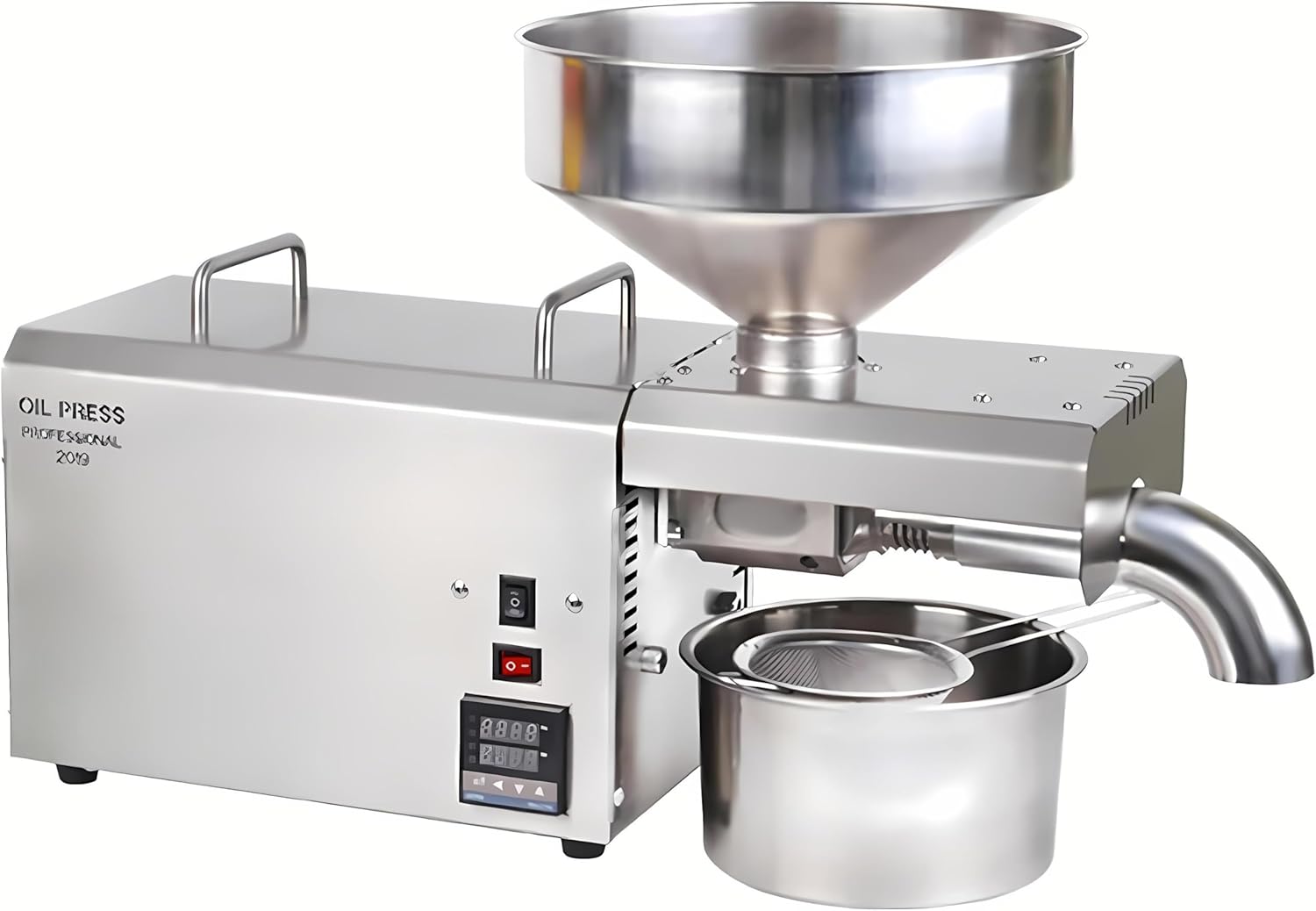 Elektrische Ölpresse, Olivenmühle 820 W, Ölpressmaschine, Einstellbare Temperatur 40-240 °C, Automatische Ölmühle, Erdnuss Commercial1500W