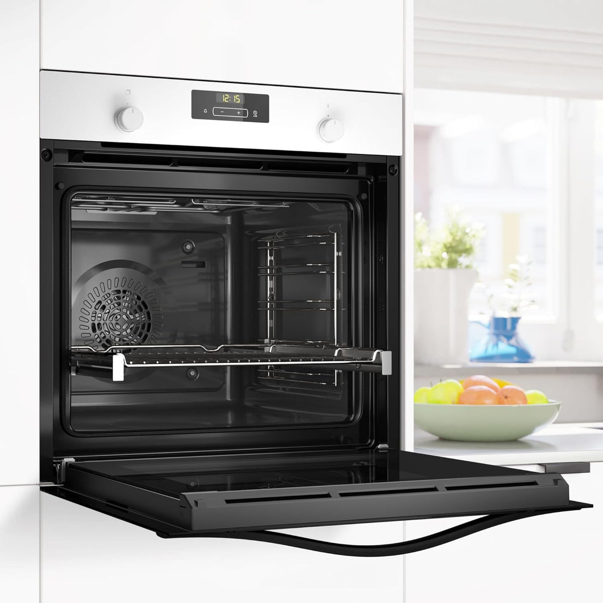 Balay – Multifunktionsbackofen, 60 cm breit, 71L, Cristal Serie, Heißluftfrittierfunktion, Aqualisis, Weiß, 3HB5159B4