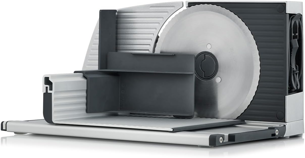 GRAEF MYtiny MT1000 - Klappbare Allesschneider, 170 W, Klinge Ø170 mm, Metall, Schnittstärke 0-15 mm, Brot, kompakt, Made in Germany, Silber