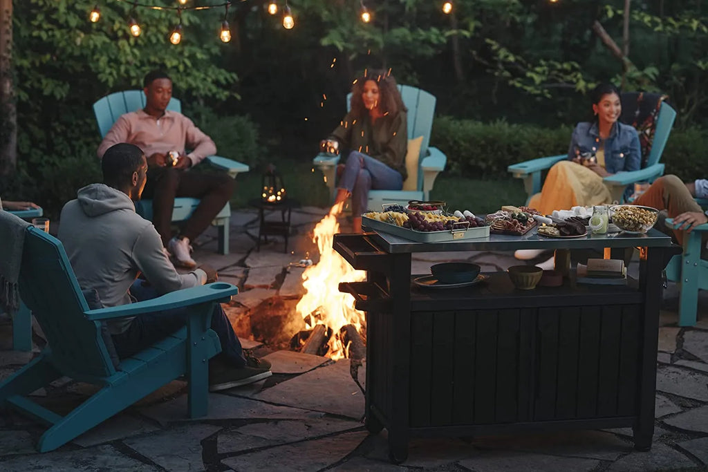 2025 Carro móvil de patio Keter Unity XL – Mesa de cocina exterior resistente a la intemperie con superficie de trabajo de acero inoxidable, espacio de almacenamiento con cerradura y accesorios