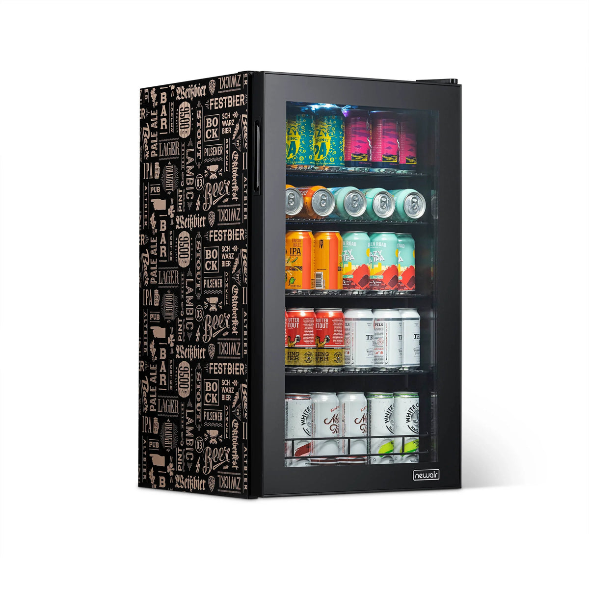2025 Newair® Refrigerador de Bebidas Independiente "Cervezas del Mundo" – 126 Latas – 18,5"