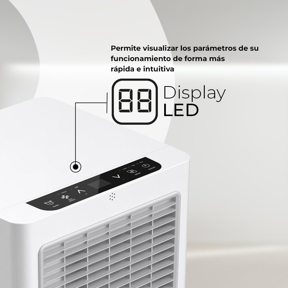 Svan Tragbare Klimaanlage, 9000 BTU. SAAP900F. Nur Kühlen, LED-Touch-Display, Timer, Fernbedienung, Fensterinstallationskit enthalten, Energieeffizienzklasse A