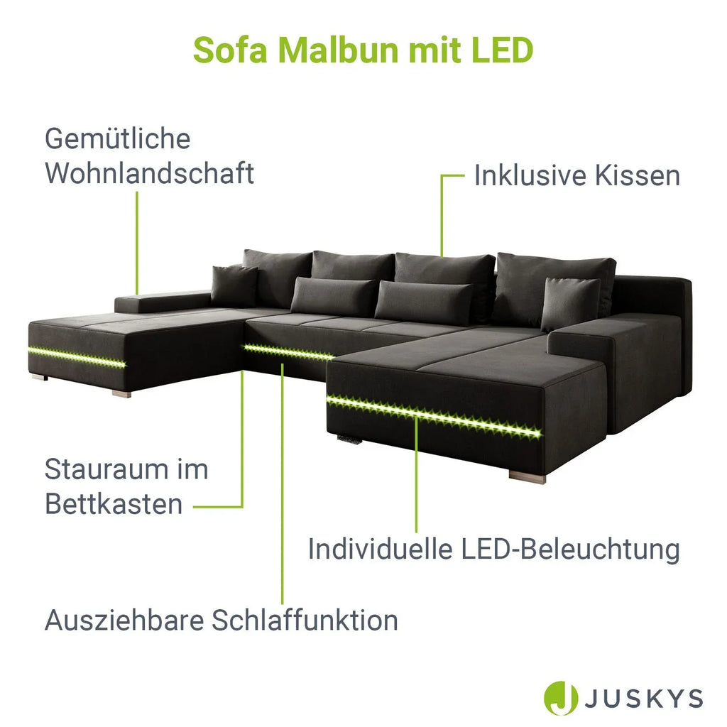 2025 Ecksofa Malbun mit LED-Beleuchtung