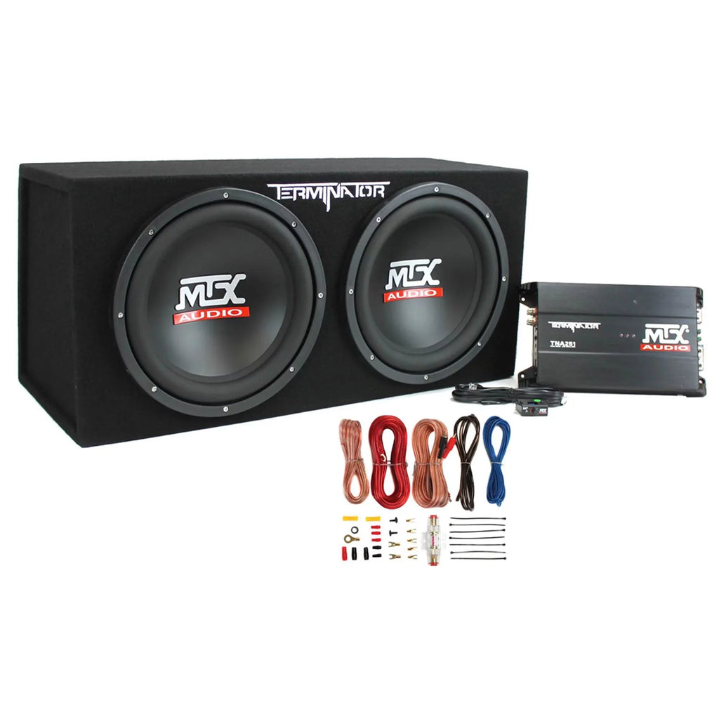 2025 Pack Subwoofer para coche MTX TNP212D2 12" 1200W con amplificador y kit de instalación