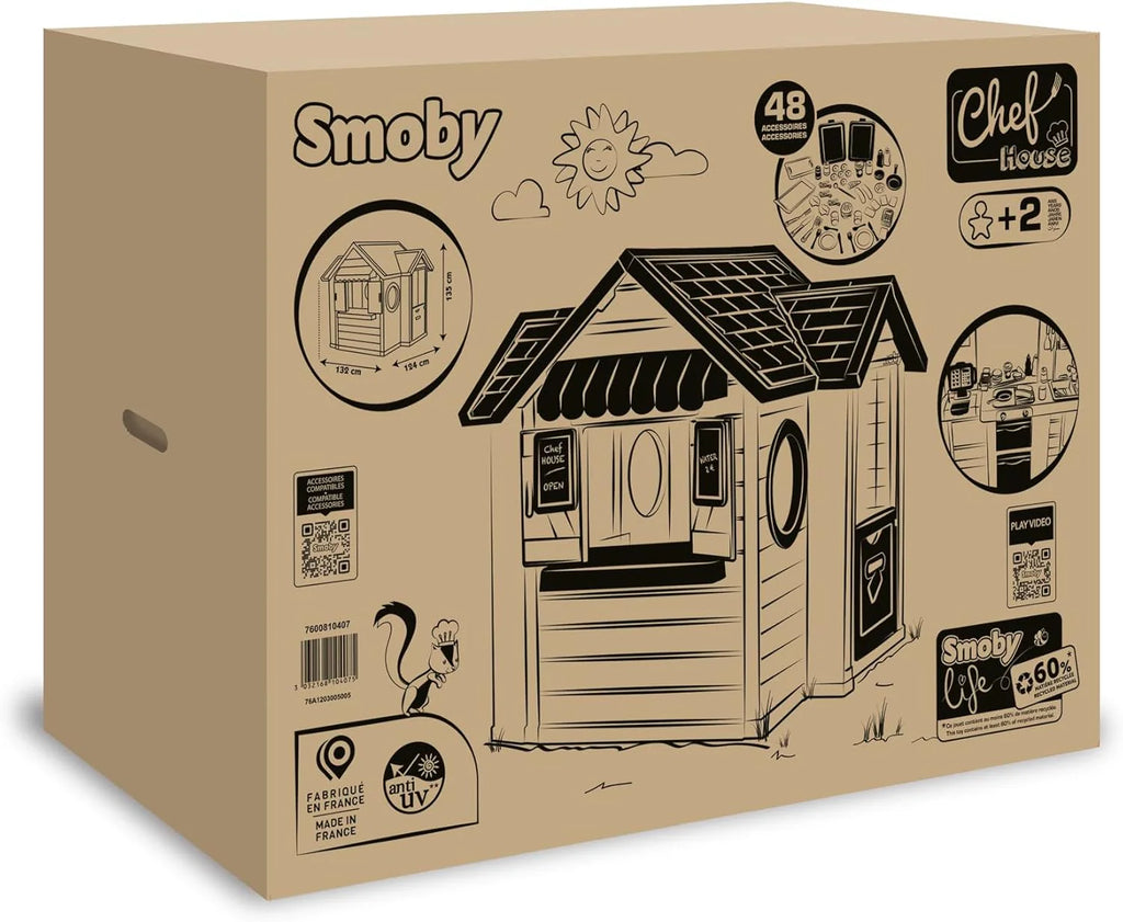 Smoby Life Garden House - Casa de Jardín Infantil de jardinería- Incluye Jardinera, Comedero para Pájaros, Herramientas y Accesorios - Protección UV - Material Reciclado - más de 2 años (7600810408)