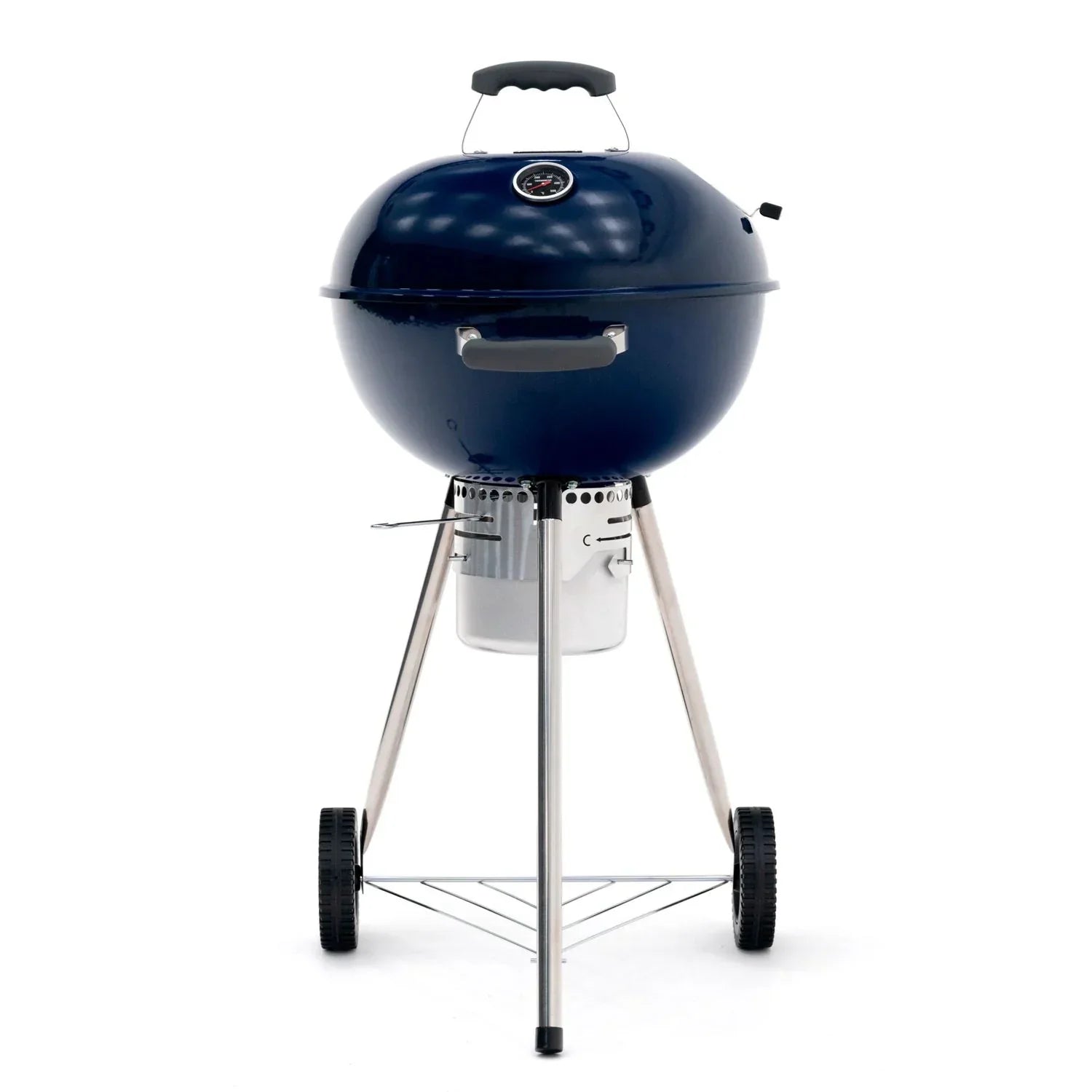 Kekai Yellowstone Tragbarer Holzkohlegrill mit Rädern, 58x47x100 cm, rund, mit Deckel und blau emailliertem Anzünder
