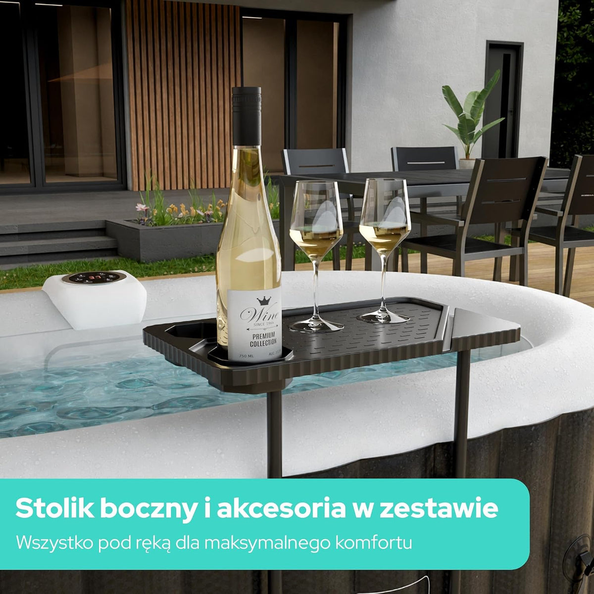 Arebos Nadmuchiwane spa z oświetleniem LED | Nadmuchiwane | Wnętrze i na zewnątrz | 190x120 cm Owal | 2 osoby | 90 dysz masujących | z ogrzewaniem | 550 litrów | Okładka w zestawie | Bąbelkowe Spa